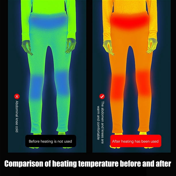 Heated Pants Thermal Underwear for Women, Heating Leggings Fleece Lined for  Winter Outdoor, 3 Temperature Control 
