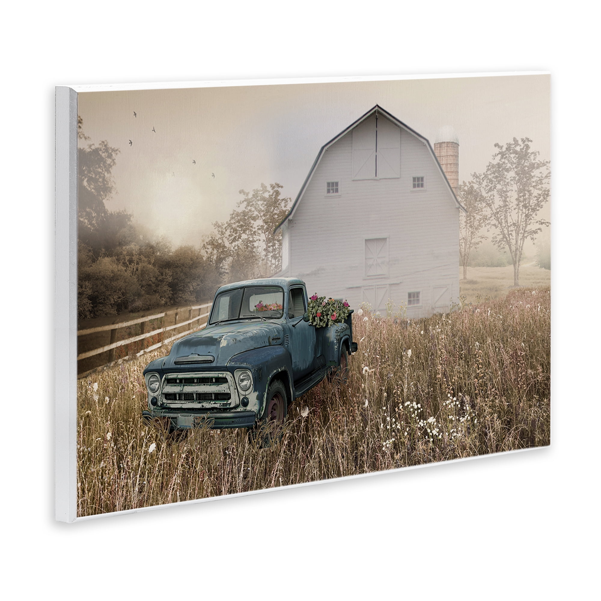 Stupell Industries Vintage Pickup in Wildflowers Wall Plaque Art, design by Nan