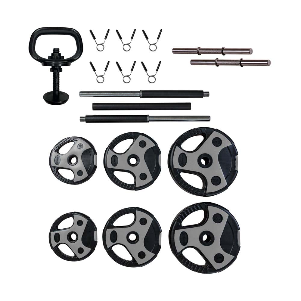 US Weight 43 LB Adjustable Weight Set with Barbell, Dumbbells, and Kettlebell for Home Workouts