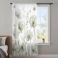 thumbnail image 4 of Sage Green Spring Floral Sheer Curtains 45 Inches Long, Summer Botanical Watercolor Vintage Light Filering Curtains, Breathable Simi Curtain Privacy Drapes for Kitchen Bathroom Small Window Treatment, 4 of 9
