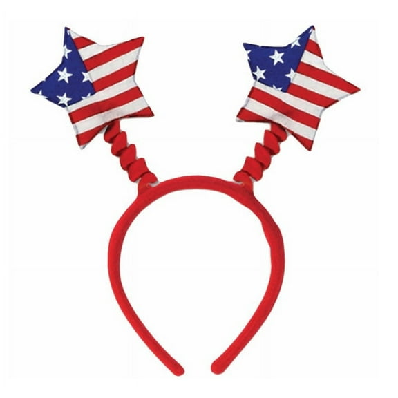 Club Pack of 12 Patriotic Red, White and Blue Star Bopper Headband Party Favors