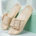 thumbnail image 3 of HNMKIU Mens Slides Thick Soled Comfortable Lightweight Indoor Outdoor Athletic Slides Sandals for Relaxing Shoes for Men Khaki,5.5, 3 of 3