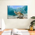 thumbnail image 3 of Elephant Stock Curacao Fish And Turtle Wall Art - Horizontal Canvas Wall Art - Living Room Wall Decor - Animal Canvas - Teal And Blue Decor - 12" x 8", 3 of 8