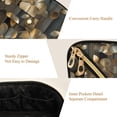 thumbnail image 5 of FORMRS Makeup Bag Travel Cosmetic Organizer for Women Fold Flat Zipper Pouch with Handle, Floral Lines, 5 of 8