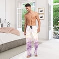 thumbnail image 7 of joogoo Men's Pajama Pants Purple Golden Marble Cotton Long Sleepwear Lounge Pants L, 7 of 7