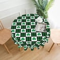 thumbnail image 5 of St Patricks Day Tablecloth Buffalo Plaid Table Runners Shamrock Tablecloth Green Round Tablecloth 60 Inch Washable Table Cover Reused Farmhouse Tablecloth Holiday Dinner Party Dining Room Table Decor, 5 of 6