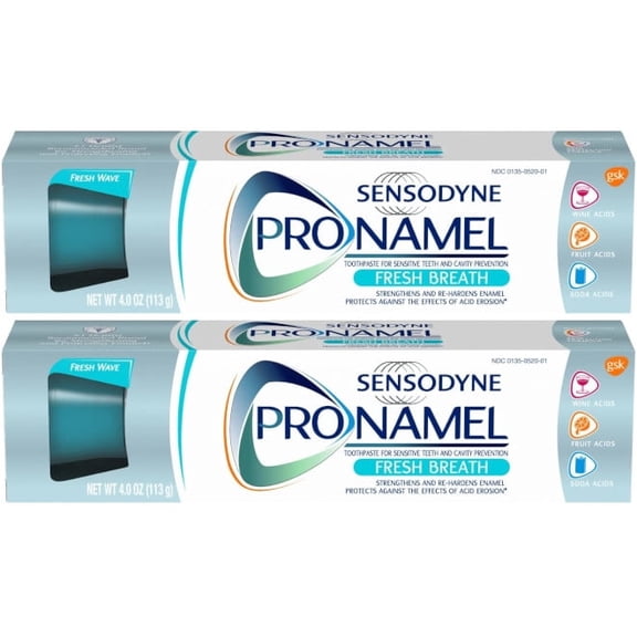 Sensodyne Pronamel Fresh Breath Sensitive Toothpaste, Fresh Wave, 4 Oz, 2 Pack