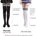 thumbnail image 2 of Women High Thigh Socks Over the Knee Long Stocking Knee Warmer Long Socks for Daily Wear Cosplay, 6 Pairs, 2 of 7
