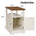 thumbnail image 6 of Hommpa Farmhouse Narrow End Table with Charging Station, Sofa Side Table with Barn Door and Storage Shelf for Small Spaces, Nightstand Bedside Table for Living Room, Bedroom, Rustic White, 6 of 11