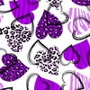 Creative Cuts Cotton 44" wide, 2 yard cut fabric - Hearts, Purple