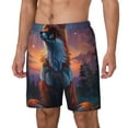 thumbnail image 1 of Fotbe Starry Sky Meditating Fox Traje de Baño para Hombre – Shorts de Natación de Secado Rápido con Forro y Bolsillos-Medium, 1 of 6