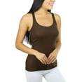 thumbnail image 5 of ToBeInStyle Womens Essential Ribbed Racerback Versatile Layering Cotton Blend Tank Top - Java Brown - 3X, 5 of 5
