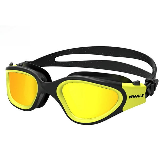 Unisex Professional Swimming Goggles with High Definition Lens, Anti-Fog & Waterproof Design, Leak-Proof Seal, Comfortable Non-Slip Fit for Training and Competition - MMPC-7204 (Electroplated Yellow