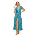 thumbnail image 1 of U.Vomade Robe Longue Boho à Manches Poupée Florale Hui pour Femmes, Col en V Aguichant, Été, 1 of 2