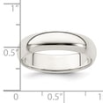 thumbnail image 2 of 925 Sterling Silver 5mm Half Round Band Ring Size 13.5, 2 of 6