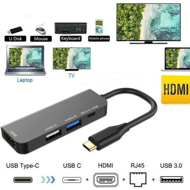 USB C to HDMI Adapter,USB C Hub with 4K HDMI,USB 3.0,USB C ...
