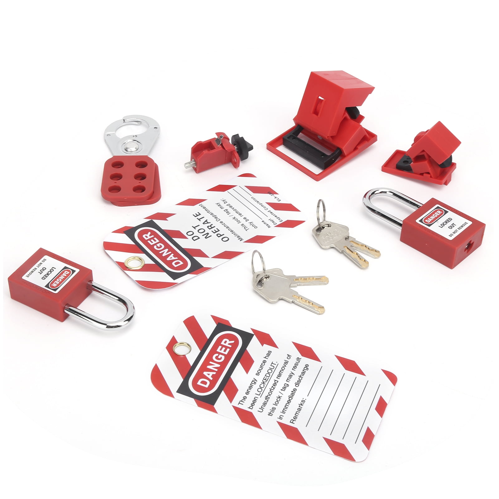 Lockout Tagout Kit, Lockout Hasp Kit Multifunctional 12pcs With Pocket
