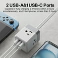 thumbnail image 2 of ONDOG 3-Side Outlet Adapter - 3 USB (1 USB C) Outlets for Wall Charger, 5FT Outlet Extender for Home, Office and Cruise Ship Essentials, ETL, 2 of 6
