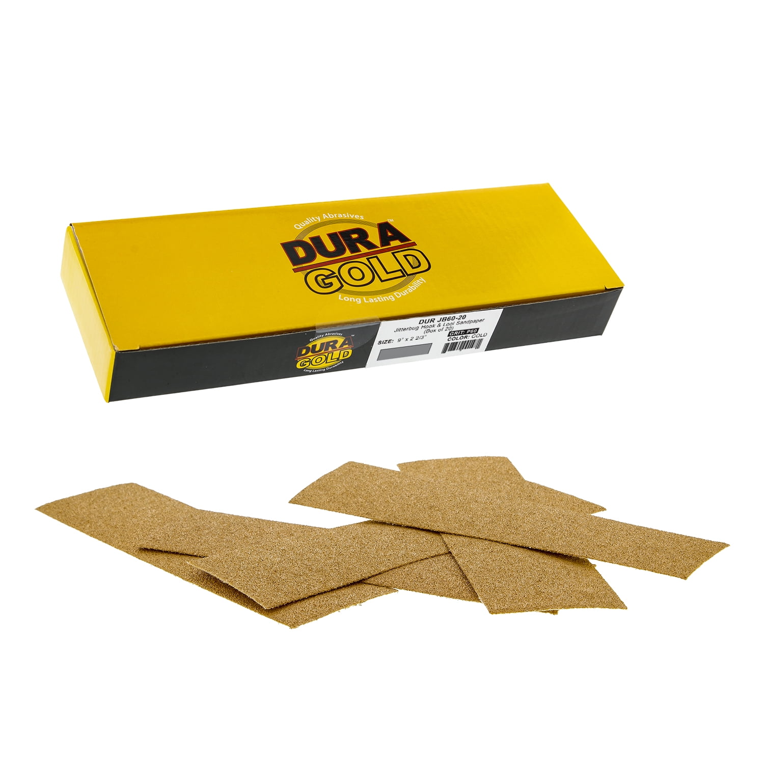 60 Grit Gold Detail Hand Sanding Sheets Hook & Loop Sandpaper Sheets