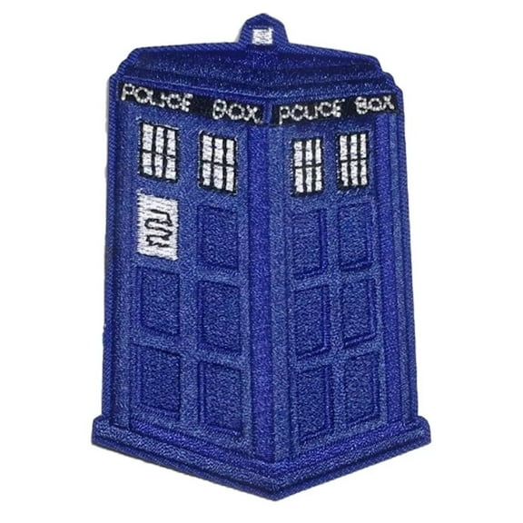 Dr Who Tardis Box 4in Tall Embroidered Sewn On Applique Emblem