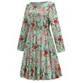 thumbnail image 1 of Vestido de manga larga con cuello redondo y estampado navideño para mujer a la moda Fridja  nbo2312, 1 of 4