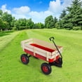 thumbnail image 6 of Irene Inevent Outdoor Wagon All Terrain Pulling with Wood Railing Air Tires Children Kid Garden Wagon Red, 6 of 10