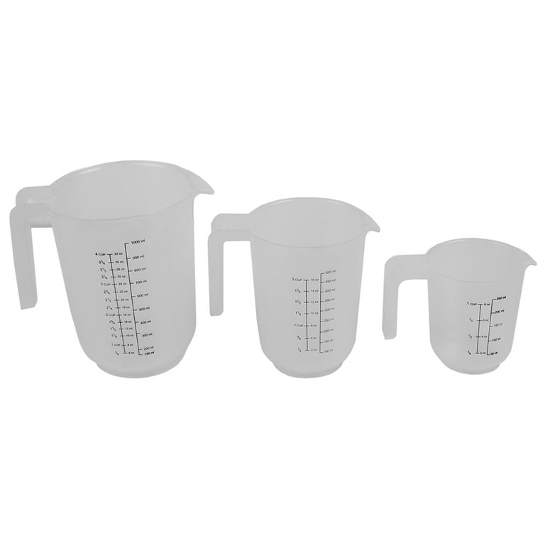 Precise Pour 3-Piece Clear Plastic Measuring Cup Set Precise Pour 3-Piece Clear Plastic Measuring Cup Set