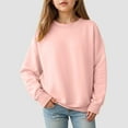 thumbnail image 2 of Xyant Sweatshirts for Teen Girls Oversized Casual Long Sleeve Crewneck Pullover Cute Drop Shoulder Shirts Tops (Light Pink,7-8 Years), 2 of 7