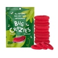 thumbnail image 5 of Premium All Natural Citronella Mosquito Bracelets One Size Fits-All 12 pack Individually Wrapped Bug Crazies (Red), 5 of 5