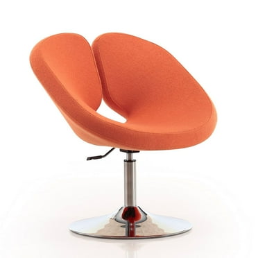 Manhattan Comfort Perch Fabric Adjustable Height Accent Chair in Orange