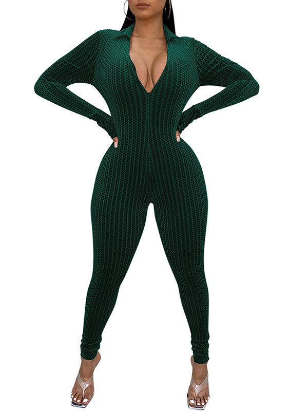 tight velvet jumpsuit