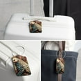 thumbnail image 6 of Unique Pangolin Square PU Leather 2 Pack Travel Tag - Bag Tag - Suitcase Tag with Privacy Cover and Stainless Steel Ring - Suitable for Travel, Backpack, and Handbag, 6 of 7