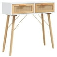 thumbnail image 5 of vidaXL Console Table Entryway Side Table Solid Wood Pine and Natural Rattan, 5 of 21