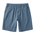 thumbnail image 4 of Zimjoy Cargo Shorts for Men Casual Cotton Twill Classic Fit 7" Inseam Cargo Shorts Elastic Waist 3 Pockets Summer Beach Blue 4XL, 4 of 5