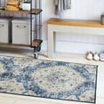 thumbnail image 4 of ReaLife Rugs Machine Washable Printed Vintage Distressed Bohemian Blue Eco-friendly Recycled Fiber Area Runner Rug (2'6" x 6'), 4 of 10