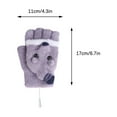 thumbnail image 3 of Xfvqtps Womens USB Heated Fingerless Gloves with Flip Cover Plush Knitting Cute Cartoon Animals Constant Temperature Windproof Warm for Cold Weather Winter Mittens Purple, 3 of 9
