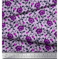 thumbnail image 3 of Soimoi Cotton Duck Fabric Leaves & Floral Artistic Print Fabric by The Yard 56 Inch Wide, 3 of 3