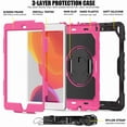 thumbnail image 3 of Dteck iPad 9th/ 8th/ 7th Generation Case (iPad 10.2 Case 2021/ 2020/ 2019) with Screen Protector Pencil Holder Kickstand Hand/ Shoulder Strap,Durable Protective Case for iPad 10.2 inch,black+rose, 3 of 4