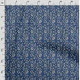 thumbnail image 3 of Soimoi Floral Printed, Cotton Fleece, Fabric by The Yard Sewing DIY Stretch Fabric 56 Inches Wide, WarmFabric for Hats, Coats, Gloves, Blankets, Navy Blue, 3 of 5