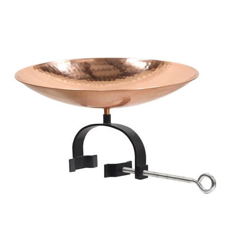Achla PCB-01-OR2 Polished Copper Birdbath - Over Rail Bracket