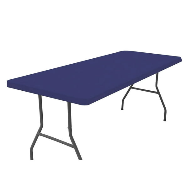 Mantel rectangular para picnic, manteles elásticos impermeables para mesas de 6 pies, mantel de poliéster lavable para acampar, interior y exterior (30" x 72")
