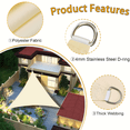 thumbnail image 6 of Triangle Sun Shade Sail, 10/16FT Waterproof Polyester Sun Shade Canopy Awning, 95% UV Block, Easy Install & Durable for Patio Garden Backyard Deck Pergola, 6 of 9