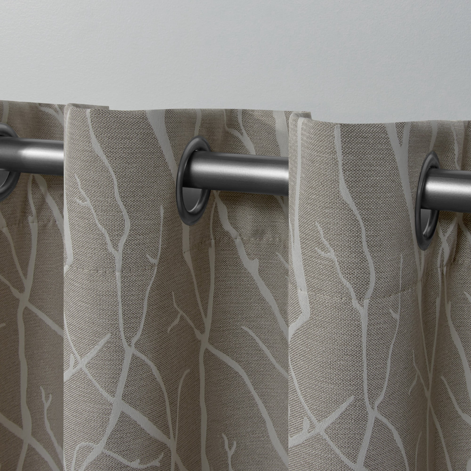 Exclusive Home Forest Hill Woven Room Darkening Blackout Grommet Top Curtain Panel Pair, 52"x63", Natural