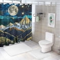 thumbnail image 7 of Orinice Mountain Range Full Moon Stars Bathroom Decor Set with Hooks - Colorful Luxurious Graphic Print Polyester Fabric Shower Curtain 36x72, 7 of 7