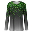 thumbnail image 4 of WREESH Women's 2025 St. Patrick's Day Long Sleeve Pullover Tops Irish Shamrock Graphic Tees for Casual and Festive, 4 of 5