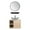 Vanity A + Glass Sink G, variant on PULUOMIS Wall Mounted Bathroom Vanity Set with Mirror Storage Shelf, PVC Sheet Natural Cabinet with Black Side Panels (Cabinet + Sink)