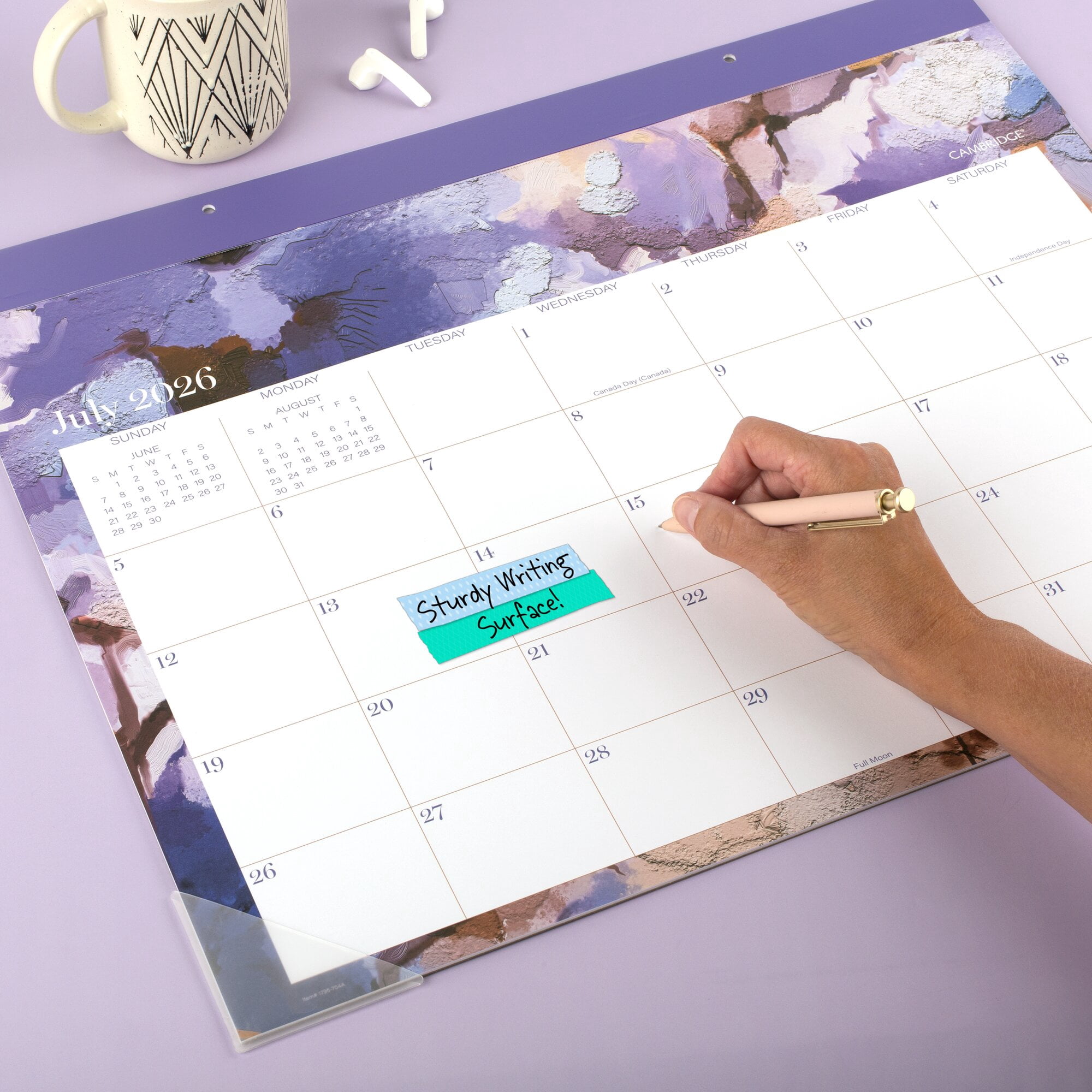 Mead Cambridge Susan Academic 2026-2027 Monthly Desk Pad Calendar Standard 17 x
