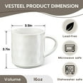 thumbnail image 6 of Vesteel Coffee Mugs Set of 4, 16oz Ceramic Coffee Cups with Handle for Men Women, Stoneware Mugs for Tea Latte, Housewarming Wedding Gifts, Speckled White, 6 of 8