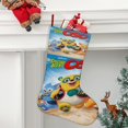 thumbnail image 2 of Agente Especial Oso Tema: Calcetines de Navidad, fino lino blanco para colgar en escaleras y chimenea, decoración navideña para el hogar, regalo de Navidad.54cm×38cm, 2 of 5