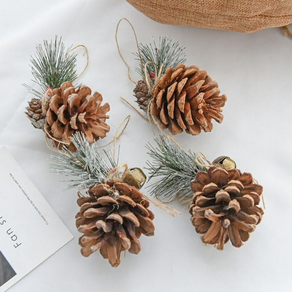 EGNMCR Christmas Decorations, Christmas Ornaments, Christmas Gifts Christmas Pinecones Fall Garland Halloween Thanksgiving Decorations Christmas Tree Fall Ornaments 4 PCS Pine Cones